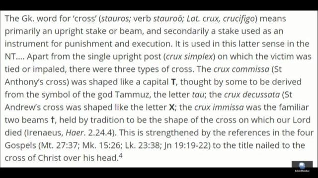 Tekst over het Griekse woord stauros